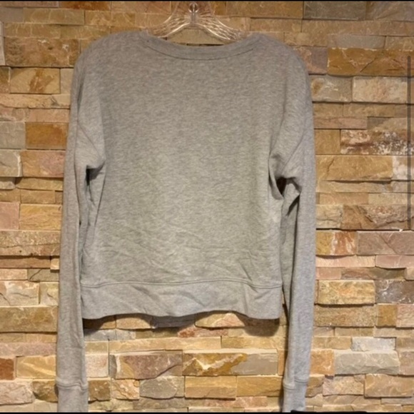 LOVE sweatshirt by Aeropostale - cropped, medium gray w black glitter letters - Picture 2 of 4
